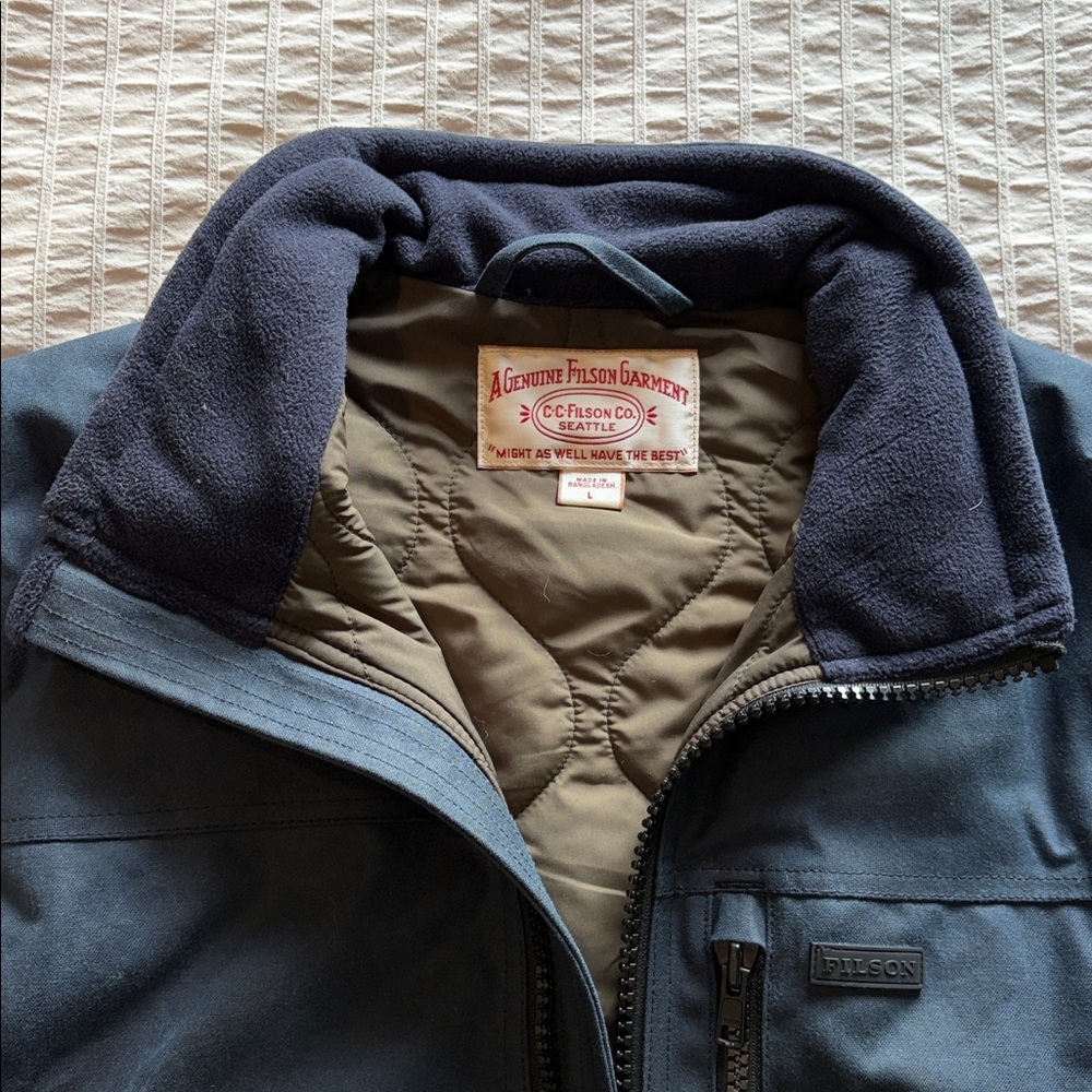 Filson Navy and Olive oil tin cloth vest
